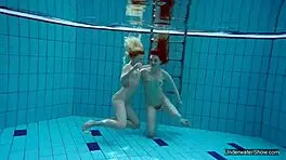 Two hot lesbians in the pool