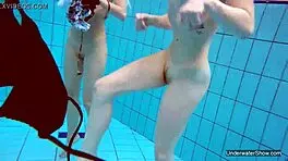 Two hot lesbians in the pool