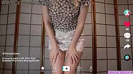 Teen Tries On Skirts For Party And Flashes Her Swollen Pussy Play On Cam During Online Stream