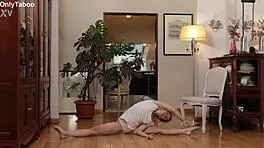 cute nicole murkovski enjoys naked yoga stretching