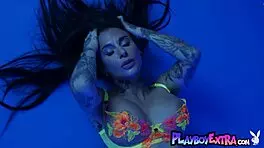 Petite busty milf joanna angel specifically slips out of her colorful neon lingerie