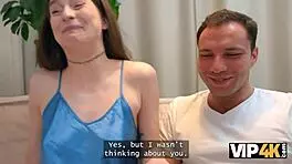 Two Beautiful Russian Teens Share a Cock in Hardcore Bisexual Threesome with Moaning