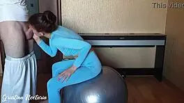 Yoga girlfriend fucked on big ball
