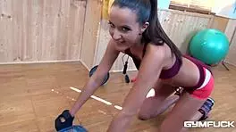 Gym fuck babe adriana brill wants to work your dick until you cum in pov!