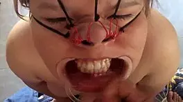 I fuck her face and cum on her nose.