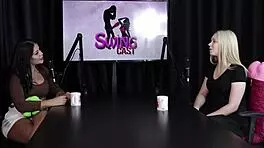 vivian lola in sheer red lingerie subtly suggests her love for two cocks and exhibitionism