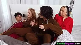 group of friends freezing and need to warm up together