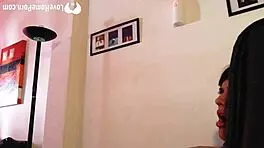 naughty babysitter teases with stunning body