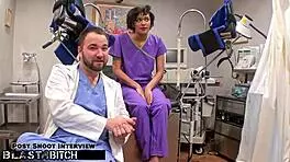 student jackie banes busted and blasted with cum by doctor