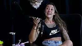 safada performs sensual stripper show revealing breasts after denying transsexual suggestion and recalling virginity loss