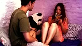 my girlfriend's study session turns hot with passionate cum shower