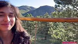 All Natural Teen Sucks Her Boyfriends Cock In The Woods & Swallows Cum