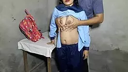Indian virgin schoolgirl experiences first sex with boyfriend