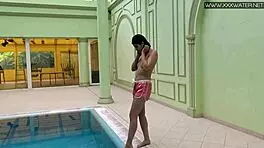 Lady Dee, The Cute Shy Czech Teen, Suggestively Enjoys Swimming Outdoors