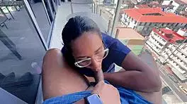 What passionate massage is the latina couple enjoying in homemade setting