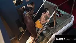 i'm putting this big black dick deep into the petite white chick's cervix