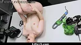 young amateur thief gets dominated by cop in a strip search and fucked in the office - lifterx