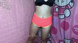 Nude aerobics by teen 18+ asian chick 💪