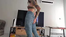 Fitness models rip leggings for anal