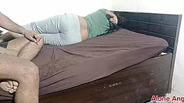 Indian Mature Woman Gives Intense Blowjob and Footjob in Bedroom!