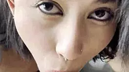 Hey, check out this blowjob for the cuckold, ending with cum in mouth