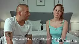 Hey sweetie, let's stretch that juicy virgin pussy and pop your cherry