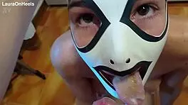 Rough milf slave gets mouth and pussy fucked hard in music video with toys and swallowing