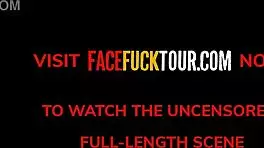 Busty 18yo blonde nympho mouth stretched and stuffed by massive cock!