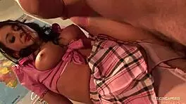 Taken by surprise the lush young chick was fucked in the mouth and from behind