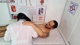 Nurse makes patient so hard