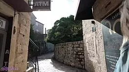 Romantic walk turns steamy with a vibrator in my pussy