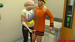 Hinata Seeks Sakura's Fucking Advice in Kitchen, Gets Intense Anal Lesson from Her