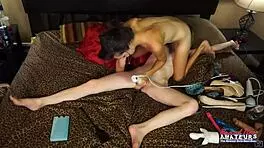 Horny Brunette Rubs Blonde's Pussy With Sex Toy In Teasing Play