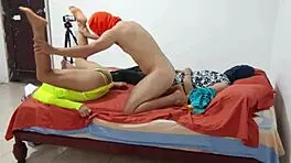 step sister reaches for my cock and starts playing innocently