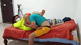 step sister reaches for my cock and starts playing innocently