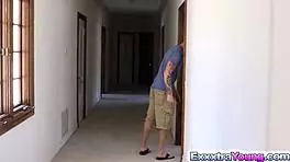 Tiny Alexia Gold Bangs Big Dildo and Dick!