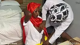 ebony petite student seduces teacher before christmas. intense office sex with big black cock.