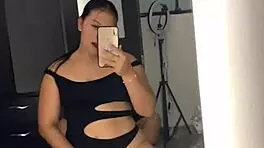 I love watching myself fuck in front of the mirror as a dark Latina