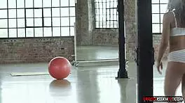 Intense anal workout stretches her tight ass with powerful thrusts and deep penetration.