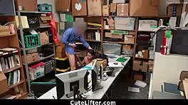 Mall guard strips teen 18+ after catching her stealing.