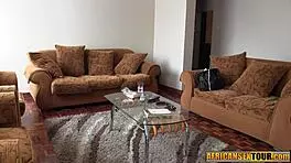 Perfect ass black teen rides friend's big cock.