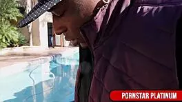 Blonde milf Claudia Valentine gets anal creampied by muscular hunk Rob Piper in a casual homemade encounter