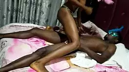 petite ebony babe with nice tits gets her pussy rammed hard