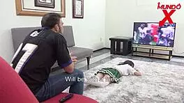 he fucks friend hard, cums in mouth and tits