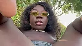 Lola Black XXX Playing With Her Pussy Outside!