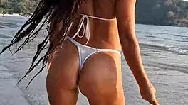 I Was Flashing On The Beach In My White Sexy Bikini, Oops