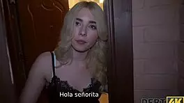 blonde hairdresser fucks for furniture debt