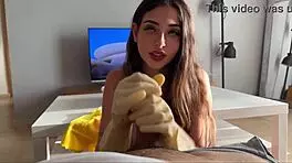 Teen Girl Discovers Cock While Cleaning Dust Leads To Jerking Sucking Riding