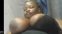 The huge ebony teen is deepthroating the big black cock with gagging. Her big natural tits are bouncing beautifully!