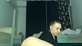 double dildo fucks tight pussy and virgin ass